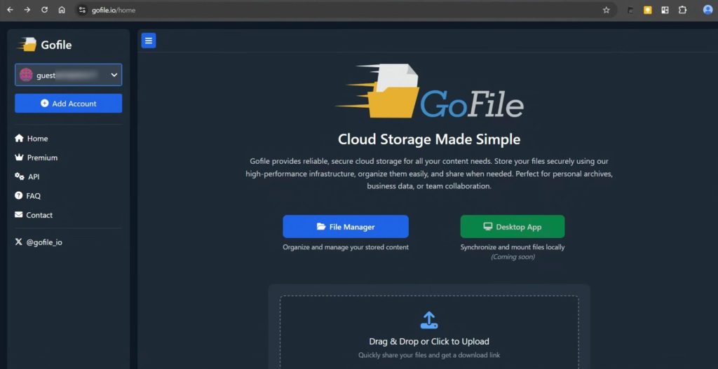 1. gofile.ioの基本仕様