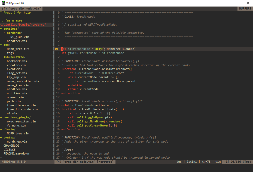 preservim/nerdtree: A tree explorer plugin for vim.