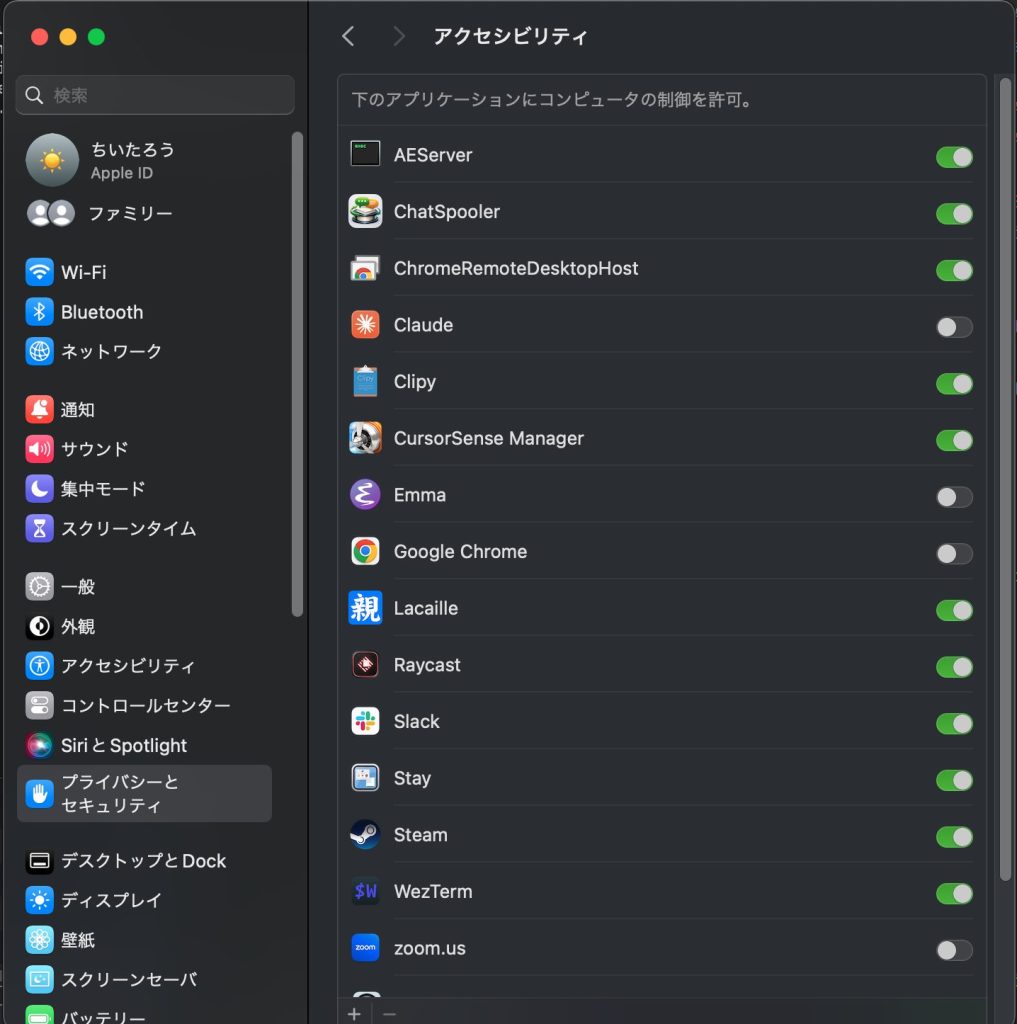 3.2. 「補助アクセス」のアクセシビリティ権限