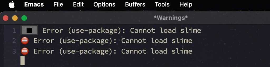 1. 「Error (use-package): Cannot load 〜」