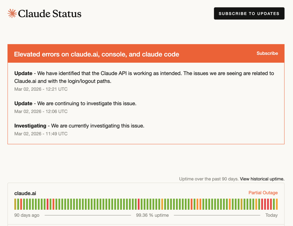 2. Claude will return soon