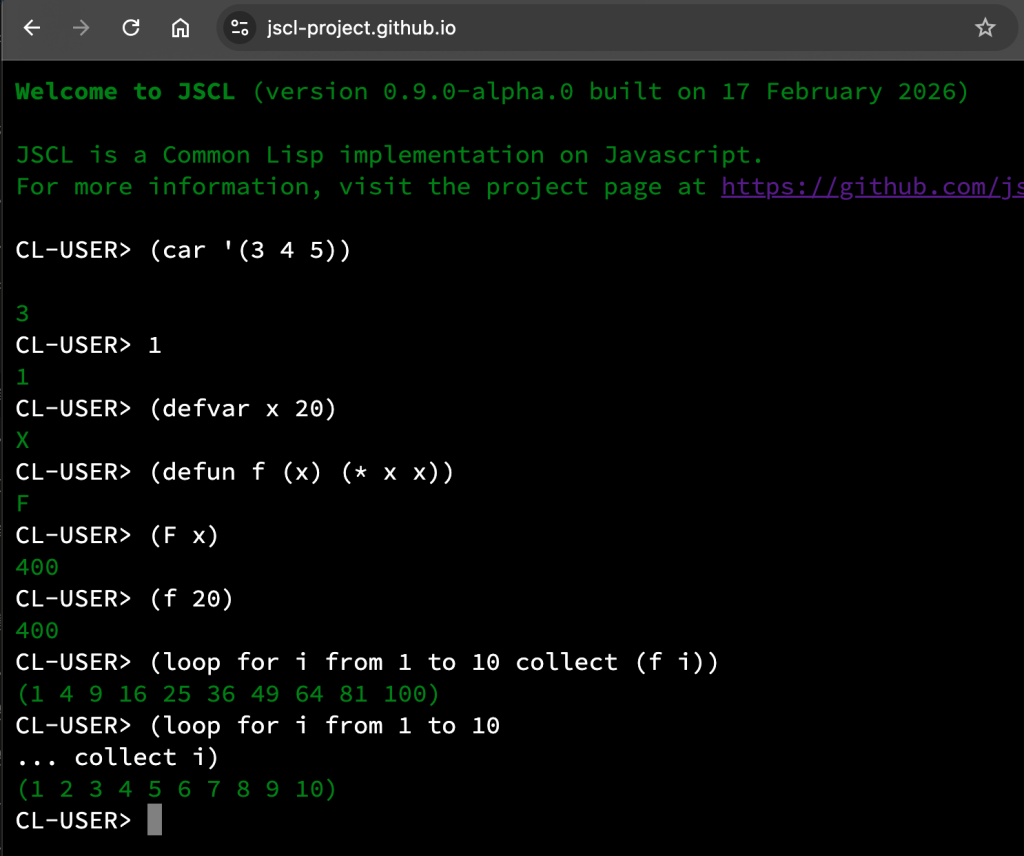 1. ブラウザで動くCommon Lisp