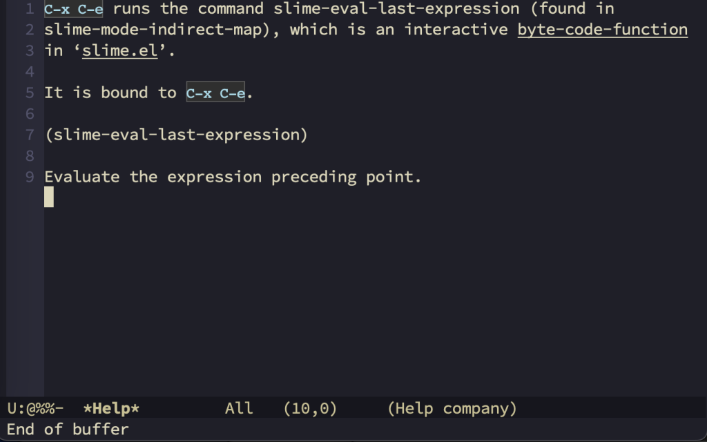 2. slime-eaval-last-expression（C-x C-u）