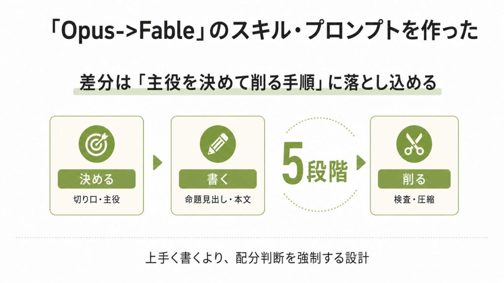 2. 「Opus->Fable」のスキル・プロンプトを作った