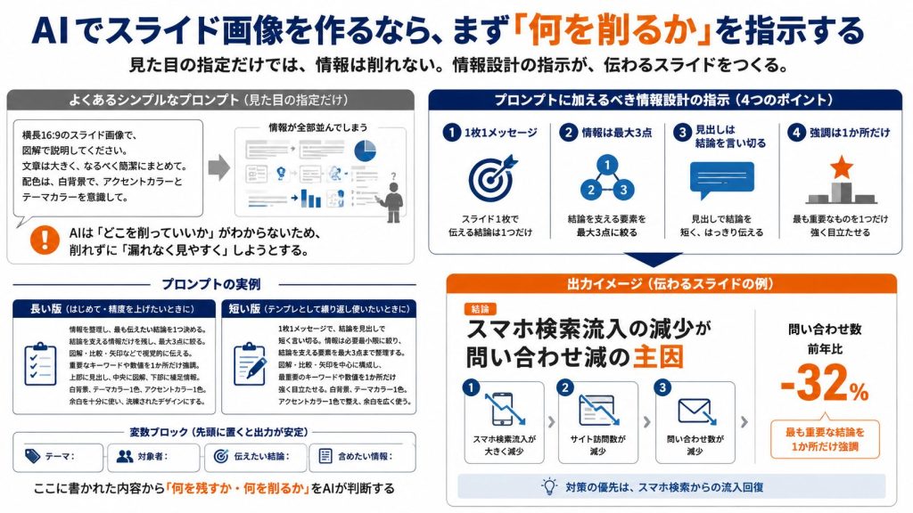 元のプロンプト → 改善版プロンプト（詳細）